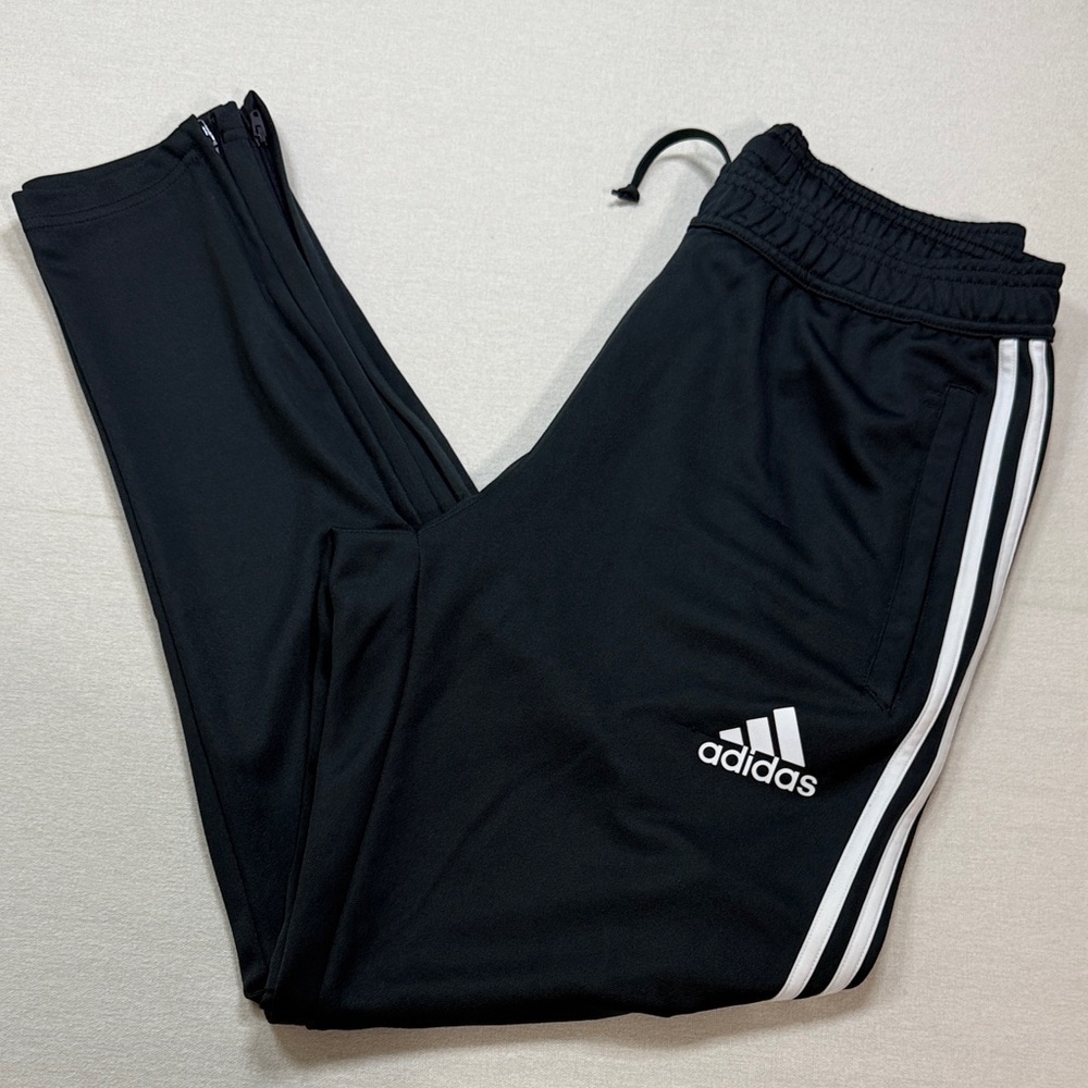 Adidas Black Joggers With White Stripes